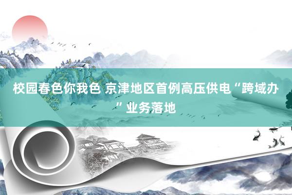 校园春色你我色 京津地区首例高压供电“跨域办”业务落地