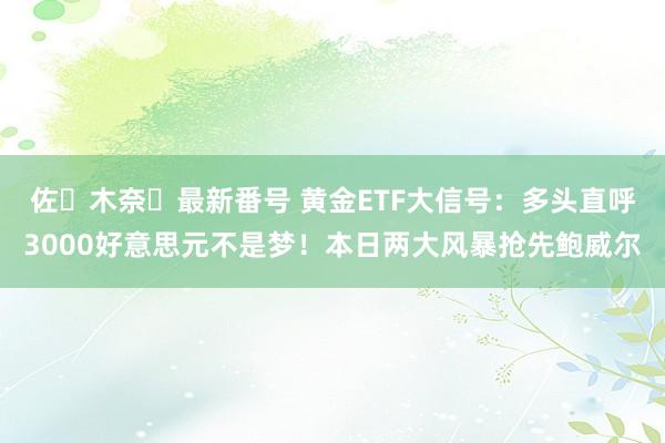 佐々木奈々最新番号 黄金ETF大信号：多头直呼3000好意思元不是梦！本日两大风暴抢先鲍威尔