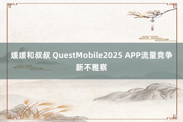 媛媛和叔叔 QuestMobile2025 APP流量竞争新不雅察