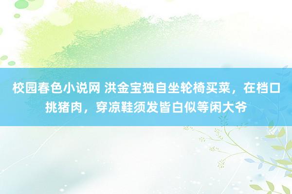 校园春色小说网 洪金宝独自坐轮椅买菜，在档口挑猪肉，穿凉鞋须发皆白似等闲大爷