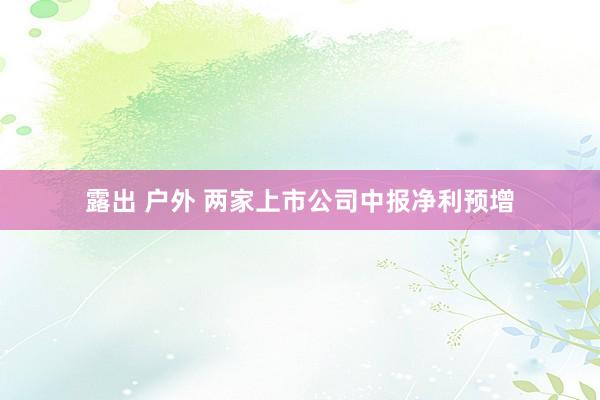 露出 户外 两家上市公司中报净利预增