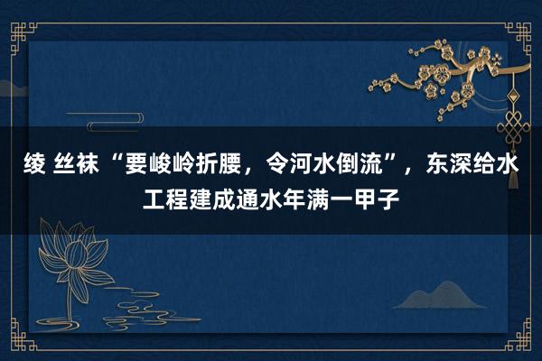绫 丝袜 “要峻岭折腰，令河水倒流”，东深给水工程建成通水年满一甲子